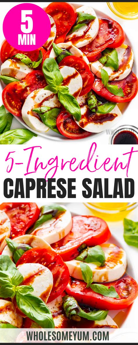 Caprese Salad Recipe Dressing For Caprese Salad, Thanksgiving Caprese Salad, Summer Caprese Salad, Caprese Salad Dressing, Caprice Salad, Easy Caprese Salad, Ww Salads, Caprese Recipe, Portuguese Foods