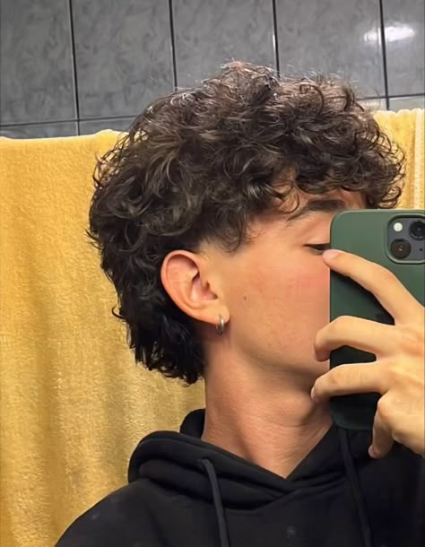 Faux Mullet Men Curly Hair, Long Curly Hair Haircuts Men, Guy Haircuts For Curly Hair, Hairstyles For Long Curly Hair Men, Hair Cuts For Boys Curly, Mullet On Curly Hair Men, Curly Hair Haircuts Boys, Curly Haircut Ideas Men, Modern Mullet Haircut For Boys