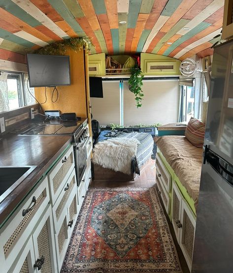 And I’d do it again in a heartbeat. But for now, we’re soaking in our new home sweet home. #skoolie #vanlife #dance #lifestyle #diy #renovation #home #interiordesign Skoolie Ceiling, Skoolie Bathroom, Bus Renovation, Dance Lifestyle, House Bus, Bus School, Rv Renovation, Bus House, Rv Renovations