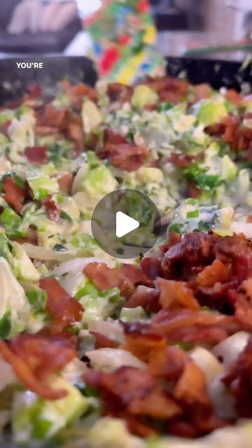 Low Carb Brussel Sprouts, Brussel Spouts And Bacon, Shaved Brussel Sprout Recipes, Brussel Sprout Recipes With Bacon, Mediterranean Sides, Brussel Sprouts Recipes, Best Brussel Sprout Recipe, Creamy Brussel Sprouts, Creamy Brussels Sprouts