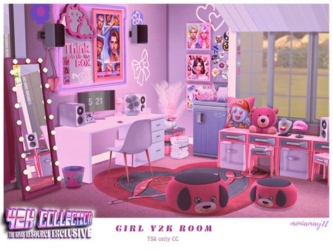 The Sims Resource - Girl Y2K Room TSR only CC Sims 4 Cc Cottagecore Bedroom, Sims Cc Gaming, Sims 4 Cc Bookshelf Clutter, Sims 4 Cc Furniture The Sims Resource, Sims 4 Cc Y2k Furniture, Sims 4 Cc Bedroom Furniture, Sims 4 Cc Finds Furniture, Sims 4 Dorm, Sims Room