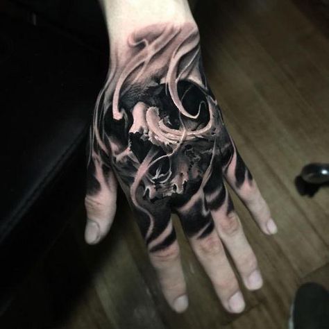 Tattoo Main, Herren Hand Tattoos, Ma Tattoo, Skull Rose Tattoos, Skull Hand Tattoo, Catrina Tattoo, White Tattoos, Octopus Tattoo Design, Hand Tats