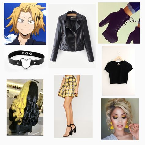 Denki Kaminari Inspired Outfits, Denki Inspired Outfit, My Hero Academia Inspired Outfits, Anime Themed Outfits, Denki Kaminari Outfit Ideas, Character Inspired Outfits Anime, Mha Inspired Outfits, Anime Bounding, Cosplay Simple