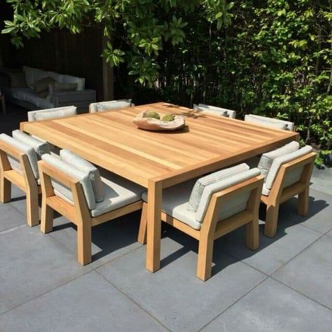 Outdoor Wooden Table, Meja Outdoor, Outdoor Wood Table, Wooden Outdoor Furniture, Wooden Sofa Set Designs, Wooden Sofa Designs, Wooden Sofa Set, Dining Furniture Sets, Wooden Sofa