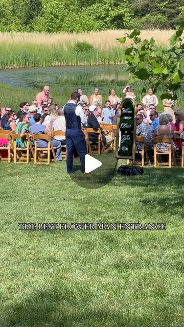 Ohio Wedding Planner | Tiffany BlaskisKnox on Instagram: "Watch until the end….  THE BEST FLOWER MAN (aka bride’s brother) entrance 🎤  #flowerman #bridesbrother #ohiowedding #hockinghills #ohiobride #tbktheplanningbee #weddingplanner #ohioweddingplanner #outdoorwedding #flowers #aisle #ceremony" Flower Bros Wedding, Flower Man Wedding Funny, Flower Guys Wedding Funny, Flowerman Weddings, Flower Guy Wedding Funny, Flower Men Wedding Funny, Wedding Ceremony Entrance, Gatlinburg Wedding, Flower Man