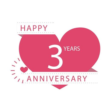 Happy Three Years Anniversary Love Celebration Vector Three Years Anniversary, Three Year Anniversary, Love Celebration, 3 Year Anniversary, Year Anniversary, The Happy, Vector Art, Vector Free, Clip Art