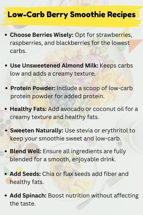 Protein Smoothie Low Carb, Keto Fruit Smoothie Recipes, Healthy Smoothie Recipes For Diabetics, Easy Keto Smoothie Recipes, Keto Smoothie Recipes Breakfast, Keto Berry Smoothie, Keto Strawberry Smoothie, Low Carb Smoothie, High Fiber Smoothies