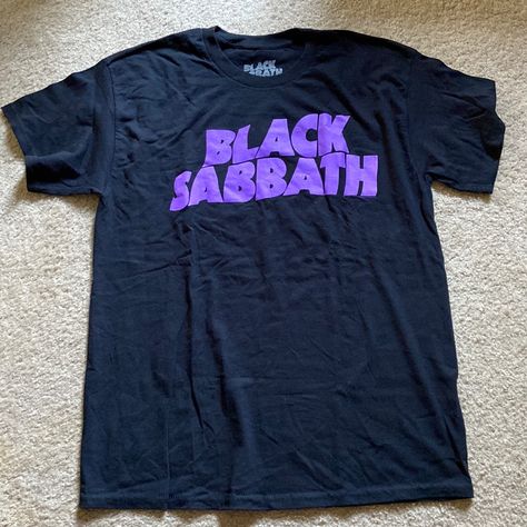 Black Sabbath New Without Tags T-Shirt Black Band Logo T-shirt With Relaxed Fit, Black Band Logo T-shirt In Relaxed Fit, Black Band Logo T-shirt Relaxed Fit, Black Relaxed Fit T-shirt With Band Logo, Black Band Logo Crew Neck Top, Black Crew Neck Tops With Band Logo, Black Crew Neck Top With Band Logo, Black Short Sleeve Tops With Band Logo, Black Short Sleeve Top With Band Logo