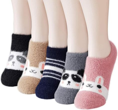 Amazon.com: Owl Slippers Owl Slippers, Feather Yarn, Knitted Slippers Pattern, Fluffy Socks, Non Slip Socks, Slippers Pattern, Soft Sock, Fuzzy Slippers, Socks For Women