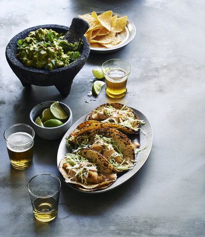 From the best-ever guac to amazing margs, these recipes round out your ultimate Cinco de Mayo party spread Sunset Magazine Recipes, Tasty Tacos Recipe, Fried Fish Tacos, Healthy Dip Recipes, Baja Fish Tacos, Homemade Tartar Sauce, Fish Tacos Recipe, Sunset Magazine, Veggie Dip