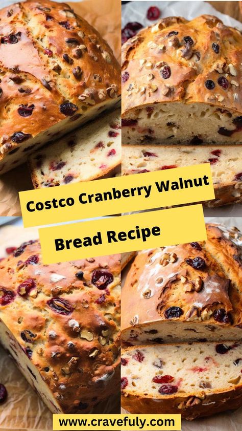 Costco Cranberry Walnut Bread Recipe – Cravefuly Cranberry Walnut Rolls, Cranberry Walnut Bread Sandwich, Cranberry And Walnut Bread, Walnut Cranberry Bread Recipe, Costco Cranberry Walnut Bread Recipe, Cranberry Bread Machine Recipes, Cranberry Walnut Bread Machine Recipe, Apple Walnut Bread Recipe, Cranberry Walnut Bread Recipe