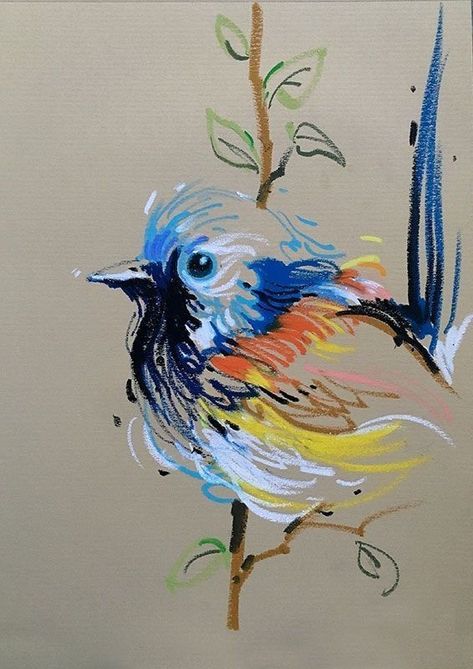 Lines Drawing, Soft Pastel Art, Oil Pastel Paintings, Oil Pastel Art, Oil Pastel Drawings, Bird Drawings, Pastel Drawing, Art Painting Acrylic, Watercolor Bird