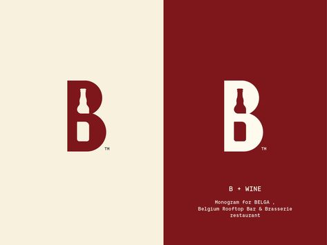 Belga Bar & Brasserie Logo Wine Bottle Logo, Wine Logo Design, Beer Logo Design, Beer Drawing, Pub Logo, Free Business Logo, Luxe Logo, Logo Design Inspiration Vintage, Logo Luxe