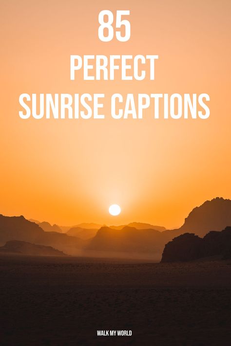 When you need an inspiring sunrise caption for Instagram, our list of favourite sunrise quotes has you covered. From authors to artists to movie stars, these quotes are guaranteed to inspire you. #sunrisequotes #sunrisecaptions Instagram Story Ideas Qoute, Dawn Captions Instagram, Sunlight Instagram Captions, Morning Sky Captions Instagram, Insta Captions For Sunrise Pics, Ig Qoute, Sunrise Quotes Morning Beautiful, Sunlight Captions For Instagram, Sunrise Ig Captions