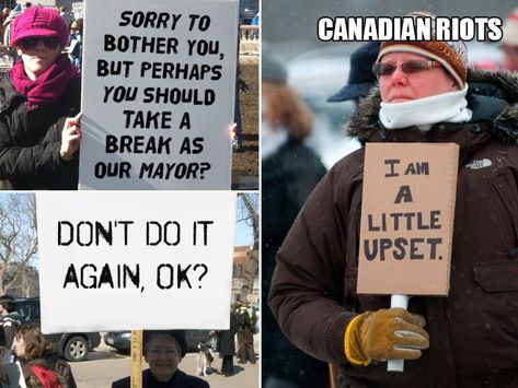 Canada Jokes, Canadian Memes, Canadian Humor, Meanwhile In Canada, Canadian Things, Protest Signs, 10 Funniest, Daily Funny, Really Funny