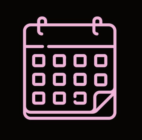 Pink Groupme Icon, Pink And Black Phone Icon, Columbina Aesthetics, App Icon Design Pink, Icon Design Pink, Black And Pink App Icons, Kuromi Theme, Icon Calendar, All Apps Icon