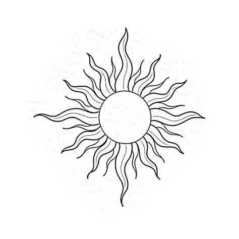 Sun Tattoo Black And White, Sun Tattoo Stencil, Sun Mandala Design, Tattoo Sol E Lua, Sun Stencil, Tattoos For Arm, Sun Rays Tattoo, Bow And Arrow Tattoo, Linear Tattoo