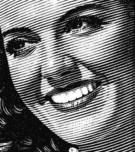 Scraperboard Art, Halftone Art, Scratchboard Illustration, Engraved Illustration, Woodcut Illustration, Scratchboard Art, Smiling Woman, Different Artists, Desain Editorial