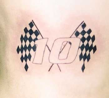 Future tattoo I'll get to represent me dad! Ohh the excitement!! Race Car Tattoo Ideas, Racing Tattoos For Women, Racing Tattoos, Number Tattoos, Biker Tattoos, Bike Logo, Gemini Tattoo, Flag Tattoo, Ribbon Tattoos