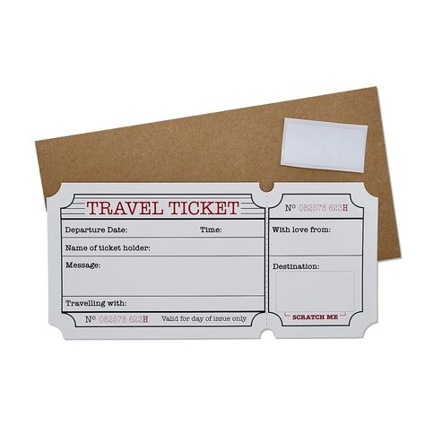 Travel Gift Card Diy, Surprise Trip Reveal, Travel Ticket, Travel Tickets, Journal Travel, Star Diy, Holiday Essentials, Travel Diy, Vintage Diy