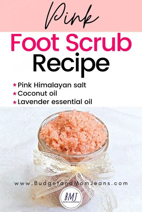 Himalayan Salt Scrub Diy, Himalayan Salt Body Scrub Diy, Diy Foot Scrub Recipes, Foot Scrub Recipe, Pink Salt Scrub, Homemade Foot Scrub, Himalayan Salt Scrub, Pink Himalayan Salt Scrub, Salt Scrub Diy