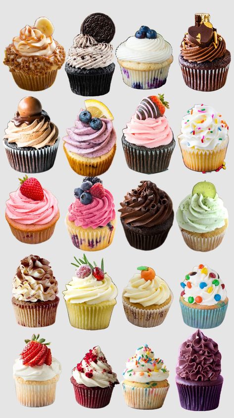 #cupcakes #dessert Aesthetic Cupcake Packaging, Different Types Of Cupcakes, Creative Cupcake Flavors, Cupcake Types, Extreme Cupcakes, Cupcakes Decoration Aesthetic, Cupcakes For Birthday, Cupcakes For Sale, Assorted Cupcakes