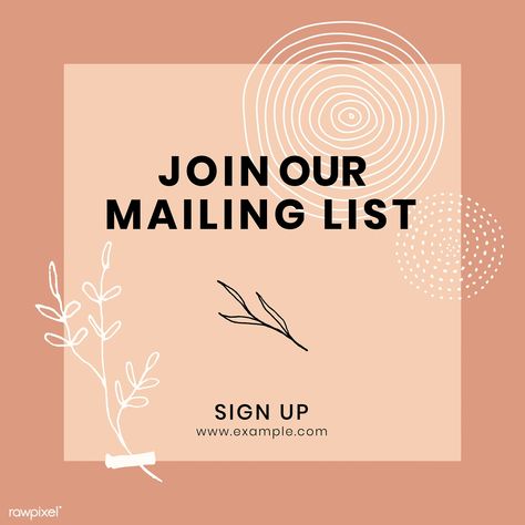 Join our mailing list sign up poster vector | premium image by rawpixel.com / katie Instagram Post Layout, Email List Template, Post Layout, Advertisement Layout, Up Poster, Border Templates, Pastel Design, About Instagram, Pastel Designs