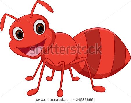 Happy ant cartoon  - stock vector Ant Cartoon, Ant Art, Red Ant, Fruit Cartoon, Duck Cartoon, Animal Doodles, Cute Squirrel, Lego Duplo, Cartoon Clip Art