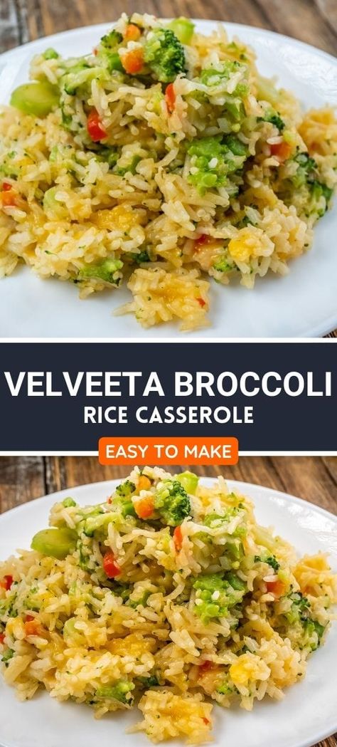 HOW TO MAKE BROCCOLI RICE CASSEROLE Velveeta Broccoli Rice Casserole, Cheesy Meals, Velveeta Broccoli, Broccoli Cheese Rice Casserole, Cheesy Broccoli Rice Casserole, Vegetable Casserole Recipes, Rice Side Dish Recipes, Broccoli Rice Casserole, Comfort Casseroles