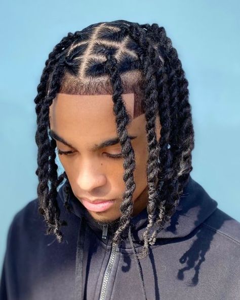 Dread Plaits Men, Types Of Dreads Men, Dreadlock Hairstyles Men Dreads Styles, Braided Starter Locs, Kamakazi Twist Men, Two Strand Locs Men, Men Hair Twist Styles, Locs For Boys, 4 Strand Twist Locs