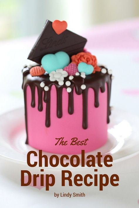 Lindy's tried and extensively tested best chocolate drip recipe Chocolate Drip Recipe, Friends Cake Ideas, Faux Candy Apples, Drip Cake Tutorial, Drip Cake Recipes, Drip Cake Ideas, Easy Birthday Cakes, Drippy Cakes