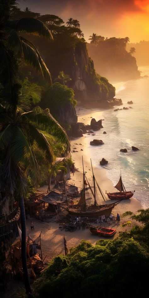 Fantasy Beach Aesthetic, Treasure Island Aesthetic, Pirate Island Aesthetic, Fantasy Island Aesthetic, Fantasy Pirate Aesthetic, Fantasy Adventure Aesthetic, Pirate Kingdom, Pirate City, Pirate Town