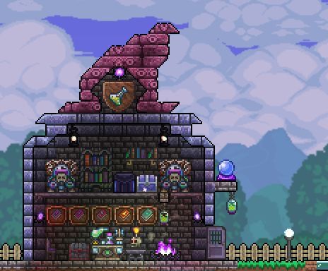 Terraria Wizard House, Npc House Terraria, Terraria Wizard Tower, Terraria Tutorial, Minecraft Ideas To Build Houses, Minecraft Ideas To Build Projects, Terraria Npc House Ideas, Dungeons And Dragons Npc, Terraria Base