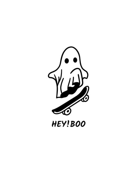 Ghost On A Skateboard Drawing, Easy Ghost Drawing Aesthetic, Ghost With Skateboard Tattoo, Skateboard Ghost Tattoo, Skateboarding Ghost Tattoo, Ghost Riding A Skateboard Tattoo, Ghost On A Skateboard Tattoo, Ghost Riding Skateboard Tattoo, Funny Ghost Tattoo