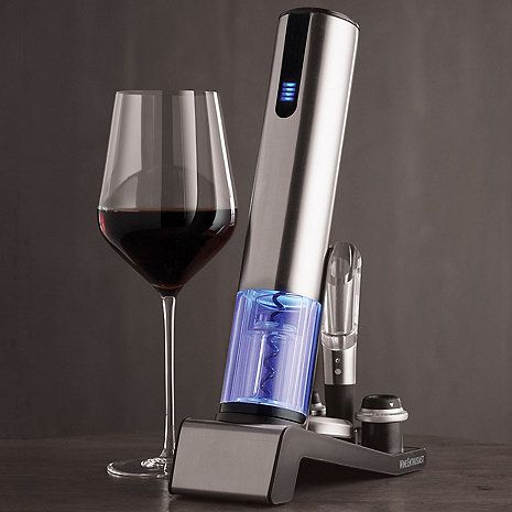 Look what I found at WineEnthusiast.com. So what do you think? Personalised Wine Glass, Kitchen Appliances Luxury, Awesome Gadgets, Electric Wine Opener, Wine Preserver, Wine Tools, Wine Stains, Cheap Wine, Wine Store