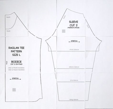 Learn how to sew a raglan sleeve (baseball) tee shirt with this easy sewing tutorial and free pdf sewing pattern in women's size large. Raglan Tee Pattern, Raglan Sleeve Pattern, Sewing Patterns Free Women, T Shirt Sewing Pattern, Shirt Sewing, Sewing Shirts, Shirt Sewing Pattern, Free Pdf Sewing Patterns, Blouse Pattern Sewing