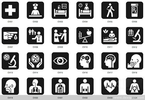 Universal Symbols in Health Care- A set of 56 graphic symbols designed to make hospitals and other healthcare facilities easier to navigate Universal Symbols, Graphic Symbols, Verbs And Adjectives, Logo Typo, Medical Sign, Health Lifestyle Quotes, Care Symbol, Health Symbol, English Skills