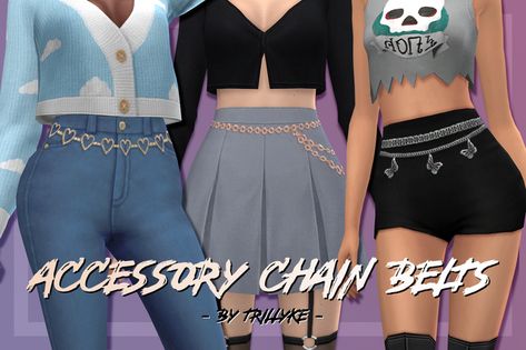 Accessory Chain Belts (5 styles) Sims4 Accessories, Sims 4 Accessories Cc, Los Sims 4 Mods, Sims Accessories, Sims 4 Cas Cc, Sims 4 Body Mods, Sims 4 Game Mods, Tumblr Sims 4, Cc Folder