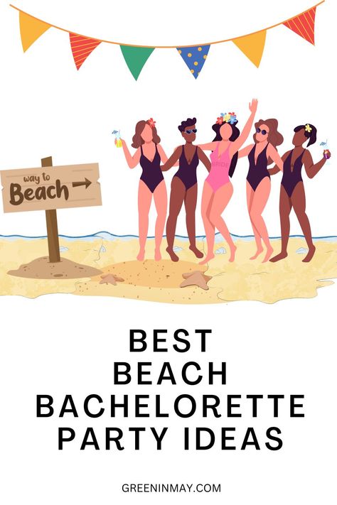 Beach Party Bachelorette Ideas, Bachelorette Activities Things To Do, Beach Bachelorette Party Games, Bachelorette Party At The Beach, Bach Beach Theme, Bachelorette Beach Day, Beach Bachelorette Themes, Bachelorette Party Decor Beach, Bachelorette Party Beach Weekend