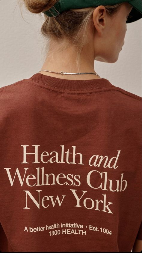 Brand Tshirt Design Ideas, T Shirt Design Minimalist, 2024 Tshirt Design, Wellness Merch, Merch Design Ideas, New York Tshirt, Minimal Shirt Design, Catherine Mcneil, Wellness Club