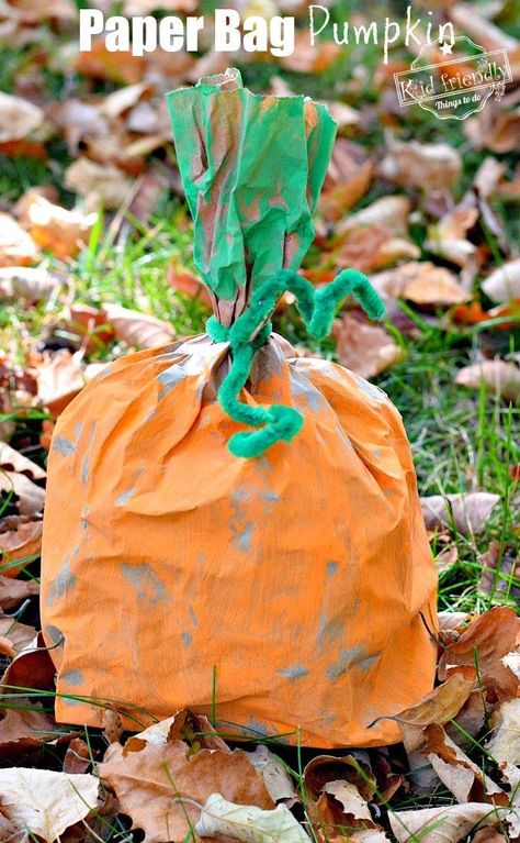 Easy and Fun Paper Bag Pumpkin Craft for Kids to Make - DIY Perfect for preschool or elementary school fall and Halloween crafts - www.kidfriendlythingstodo.com Pumpkin Crafts Kids, Fall And Halloween Crafts, Pumpkin Craft For Kids, Pumpkin Crafts Preschool, Diy Pumpkins Crafts, Pumpkin Craft, Paper Bag Crafts, Spider Crafts, Paper Bag Puppets