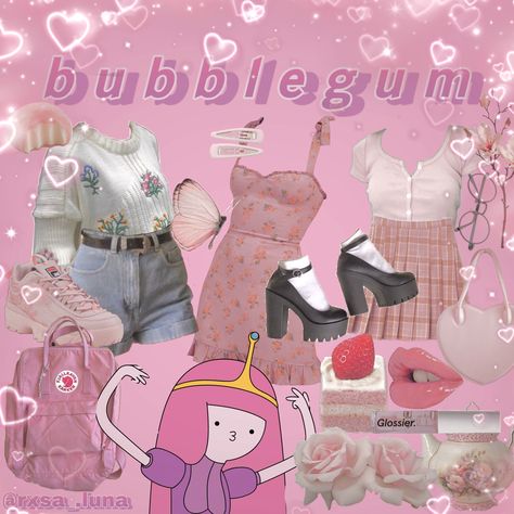 Princess Bubblegum Inspired Outfit, Bubblegum Core Outfit, Princess Bubblegum Outfits Inspired, Bubblegum Witch Outfits, Adventure Time Inspired Outfits, Princess Bubblegum Aesthetic, Bubblegum Outfits, Adventure Time Outfits, Princess Bubblegum Halloween