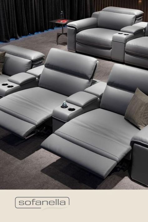 Movie Room Furniture, Home Cinema Room Ideas, Theatre Room Ideas, Small Home Theaters, Cinema Decor, Theater Sofa, Home Theater Room Design, Houston Houses, Theater Room Design