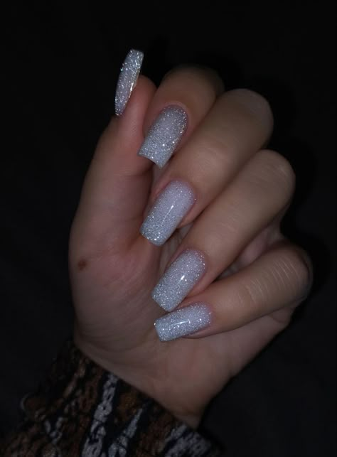 Milky Sparkle Nails, Nails With, Nye Nails, Purple Acrylic Nails, Milky Nails, Cute Spring Nails, Sparkle Nails, Acrylic Nails Coffin Short, Short Acrylic Nails Designs