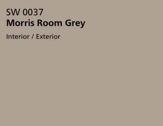 Wall - Paint - Sherwin Williams, SW0037, Morris Room Grey Morris Room Gray Sherwin Williams, Morris Room Grey Exterior, Sherwin Williams Morris Room Grey, Sw Morris Room Grey, Morris Room Grey Sherwin Williams, Morris Room Grey, Grey Sherwin Williams, Dark Greige, Porch Renovation