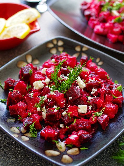 Vibrant, Healthy, and Delicious beet salad! This is salad is delicious cold the next day after it had absorbed all the flavors. If you love beets, you’re going to love this beet potato salad! It’s very addictive! Beet And Potato Salad, Russian Beet Salad, Russian Foods, Traditional Russian Food, Easy Potato Salad, Russian Food, Chips Ahoy, Beet Greens, Vinaigrette Recipes