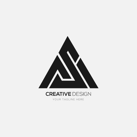 Vector modern letter a s i triangle shap... | Premium Vector #Freepik #vector #logo-elements #logo-design #business-logo #brand-logo Triangle Logo Design Ideas, Logo Png Design, Logo Triangle Design, Triangle Logo Ideas, A S Logo, Gw Logo, Modern Monogram Logo, Triangle Logo Design, Trading Logo