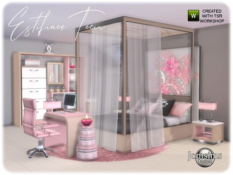 The Sims Resource - Estifiace TEEN bedroom Sims 4 Cc Furniture Sets Bedroom, Sims4 Cc Bedroom Decor, The Sims Resource Cc Furniture, Toddler Furniture Sims 4 Cc, Sims Resource Furniture, Sims 4 Cc Bedroom Furniture Ideas, Sims 4 Teen Cc Furniture, Sims 4 Cc Walk In Closet, Sims 4 Cc Teenage Bedroom Clutter