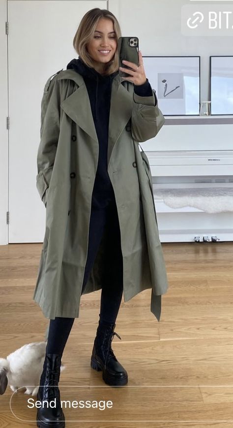 Trench Coat Outfit Fall, Trenchcoat Outfit, Fall Coat Outfit, Trenchcoat Style, Trench Outfit, Mantel Outfit, Home Wear Women Summer, Japan Outfits, Green Trench Coat