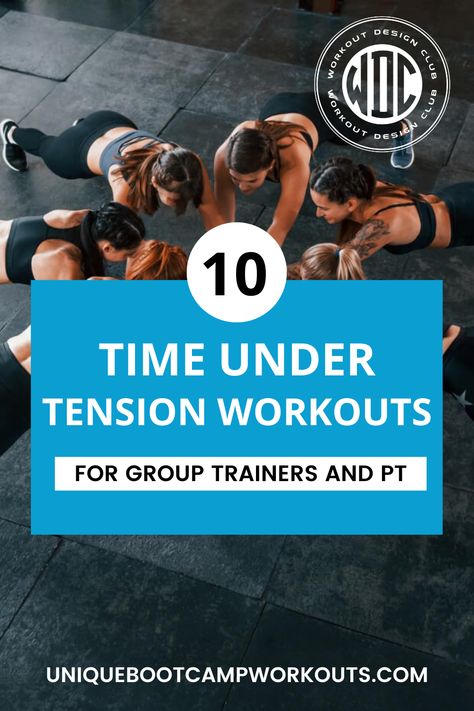 Time Under Tension Workouts Time Under Tension Workout Plan, Time Under Tension Workout, Group Training Workouts, Resistance Training Exercises, Bootcamp Ideas, Time Under Tension, Resistance Training Workouts, Fitness Marketing, Training Exercises